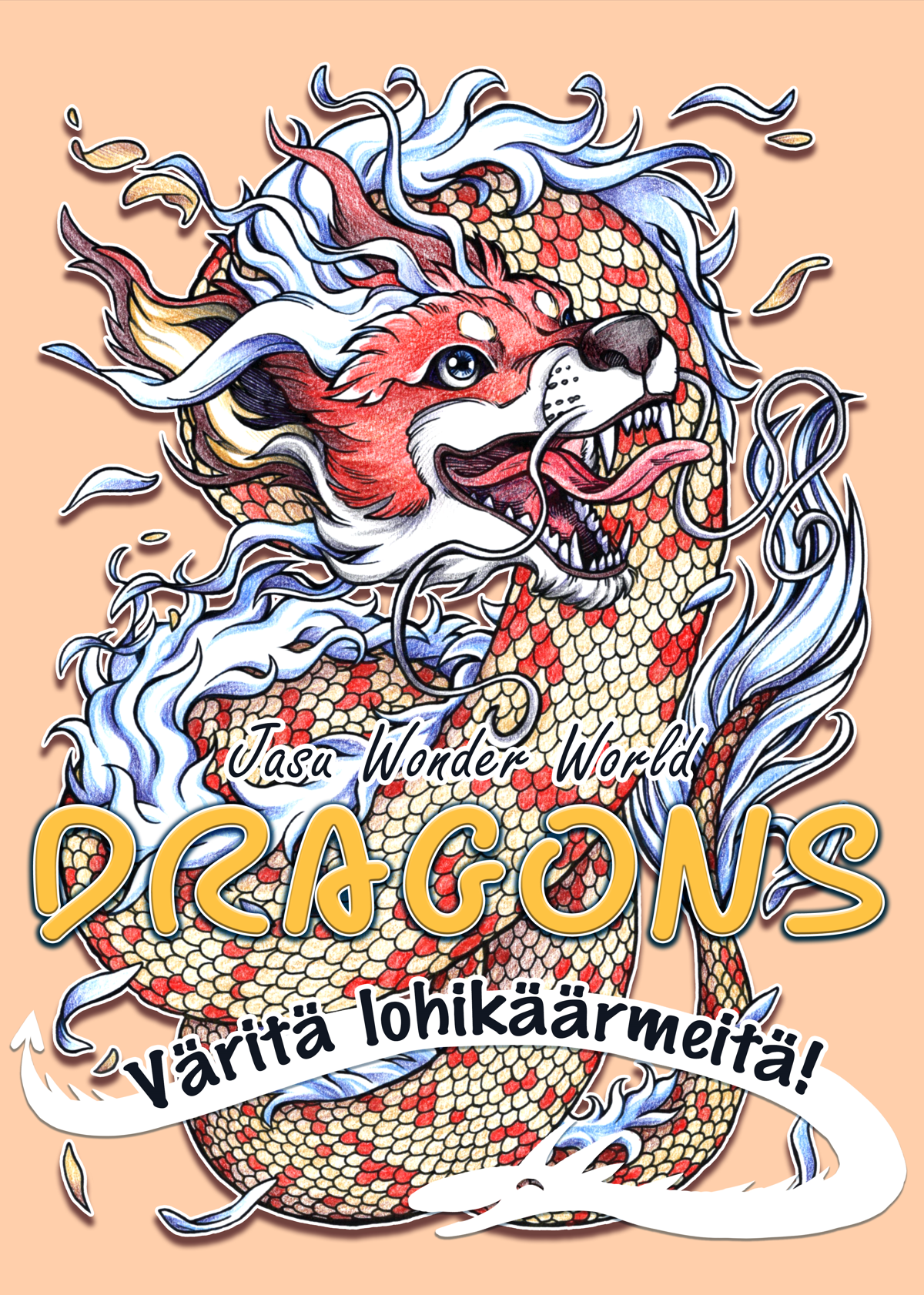 Dragons coloring book cover